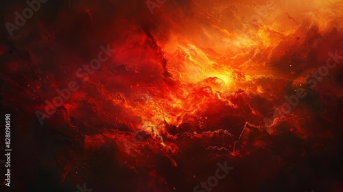 demonic inferno concept fiery hellscape background evoking religious themes of evil digital painting