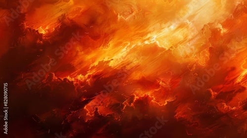demonic inferno concept fiery hellscape background evoking religious themes of evil digital painting