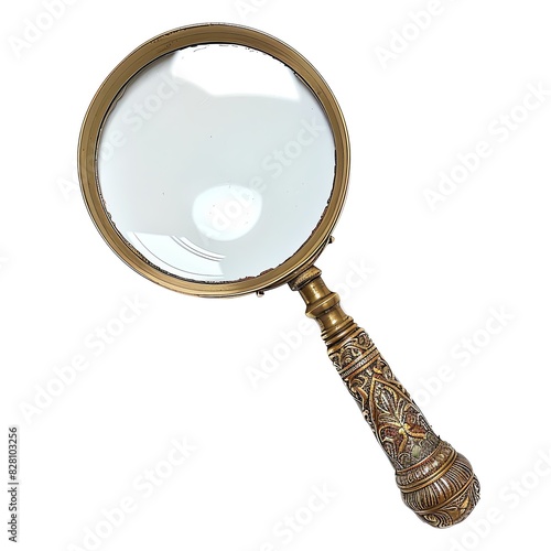 ornate vintage magnifying glass with a decorative handle