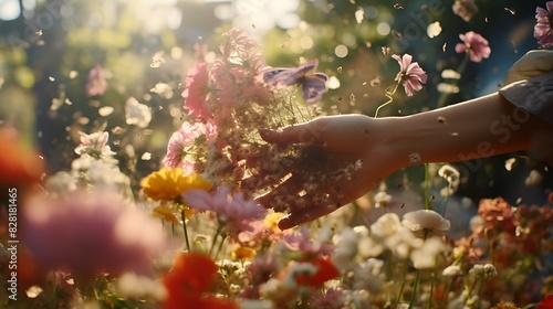 Produce a short film that tells a love story through the exchange of flowers over time.