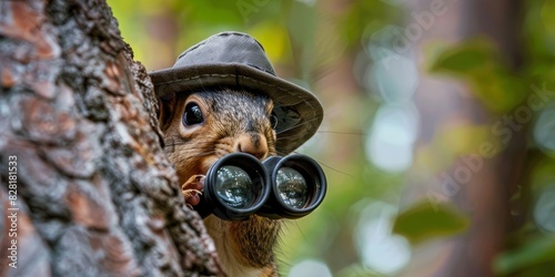 A squirrel wearing a detective hat generated by AI