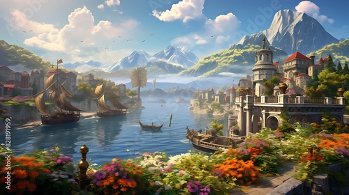 A travel guide for a fictional world where each location is characterized by a distinct flower.
