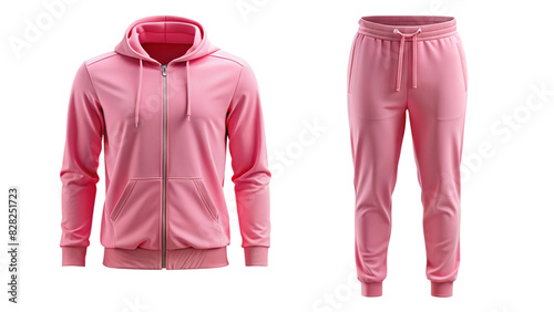 Pink Hoodie and Sweatpants Set isolated PNG on transparent background