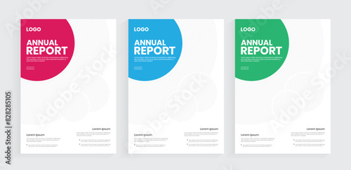 Corporate identity annual report cover layout, custom marketing material design, abstract flier, brochure, handbook cover template, vector company profile publication.