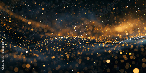 Dark space illuminated by thousands of tiny golden lights