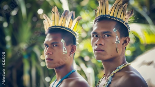 Young men of micronesia. Micronesian men.