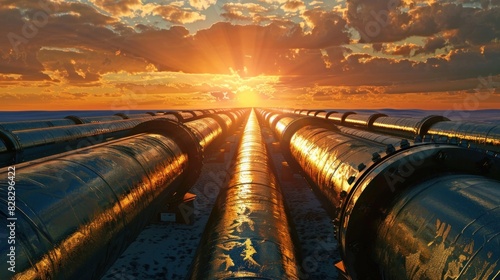 Oil pipeline in a large oil refinery