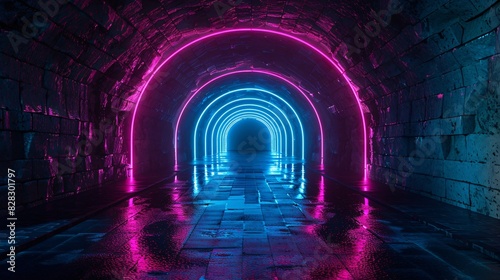 "Vibrant Underground Tunnel"