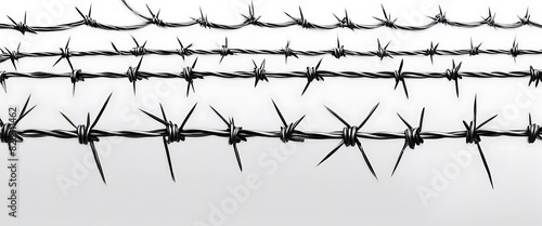 barbed wires isolated on white background