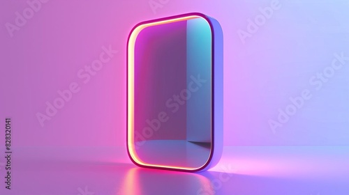 138 3D model of a vibrant smart mirror icon with smooth textures