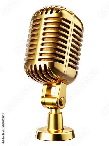 Golden Retro Microphone