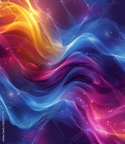 Multicolored Dynamic Wave Abstract Background