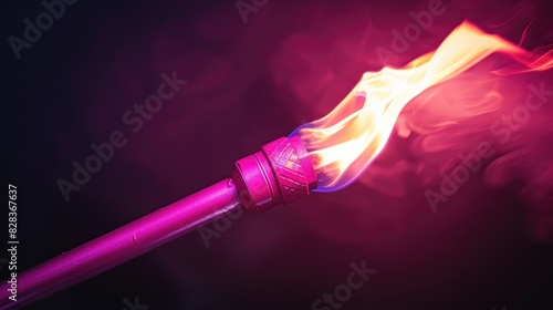 A detailed view of a fire burning on a stick. Suitable for various concepts