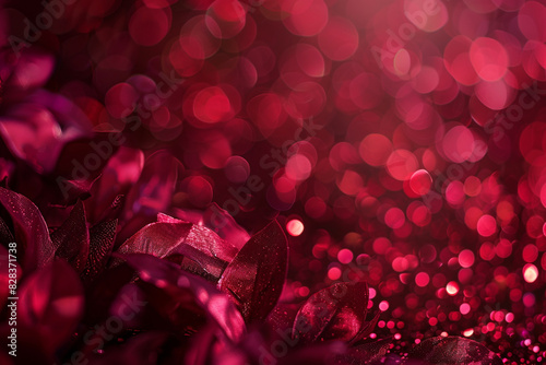 Luxury and theatrical ambiance with a maroon defocused background.
