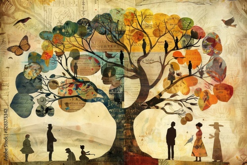 Genealogy tree concept illustration 