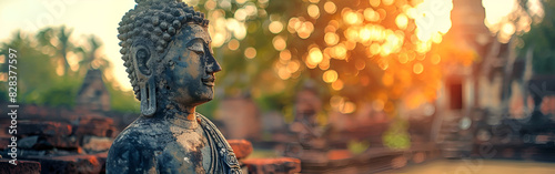 Shakyamuni Buddha Spiritual Teacher of World Religions Festivities with blurred background 
