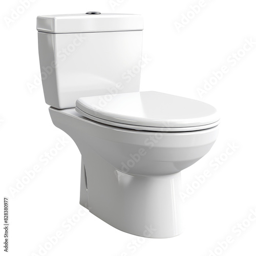 White toilet bowl isolated on transparent white background, clipping path