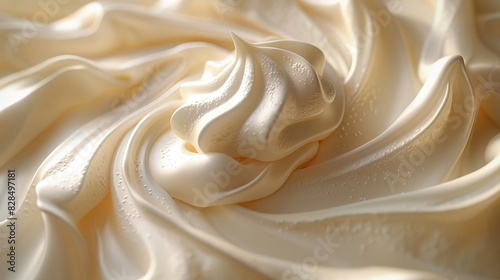 Swirls of white cream created with the help of Generative Artificial Intelligence