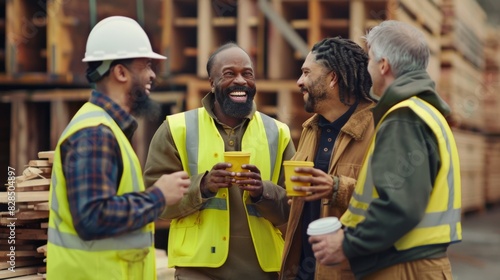 The group of construction workers