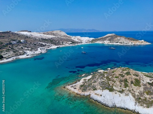 Prassa Beach in Kimolos island in the summer