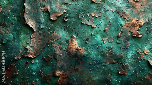 Weathered Copper Texture with Green Patina