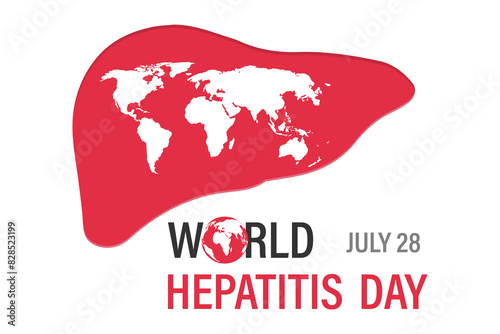 Vector illustration on the theme of World Hepatitis Day on July 28. Using a background template for postcard design, with a minimalistic and modern concept, cover, background, international 