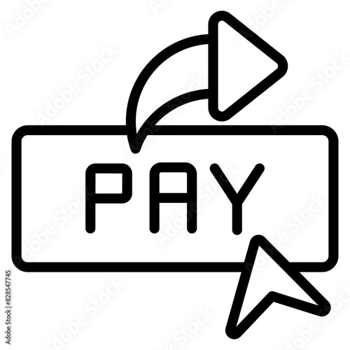  A trendy design icon of pay button