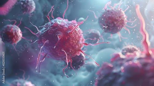 Cancer cells close up.