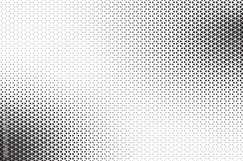 abstract triangle halftone background. triangle vector abstract geometric background. Halftone triangular retro 80s pattern. Minimal style retro dynamic wallpaper.