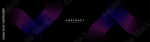 Abstract background with blue and magenta geometric. Modern minimal trendy lines pattern horizontal. Vector illustration