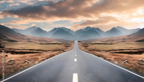 A road to nowhere, disappearing into the vast expanse of a surreal landscape