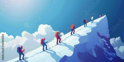 mountaineers climbing
