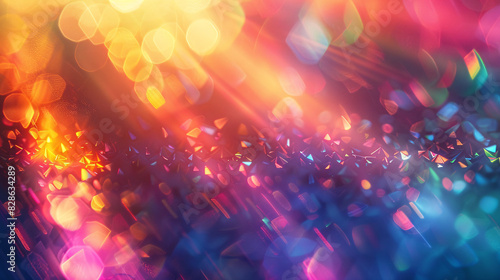 Abstract background with holographic rainbow-colored reflections