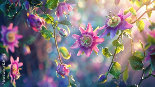 Beautiful adorable and youthful passion flowers
