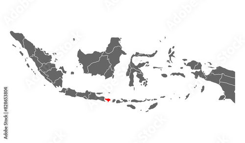 Indonesia detailed Bali map shape, Flat web graphic concept icon symbol vector illustration