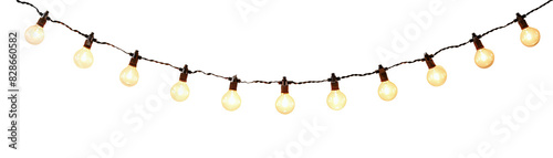 string lights glowing in the dark, perfect for festive, party, and holiday decorations, creating a warm and inviting atmosphere.