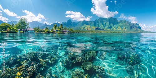 Tahiti in French Polynesia skyline panoramic view