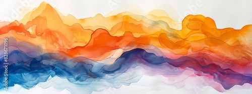 A watercolor painting depicting the fluidity and movement of neat lines.