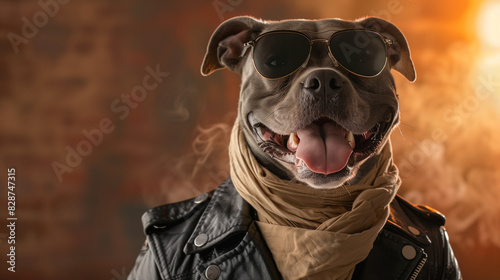 Pitbull with sunglasses