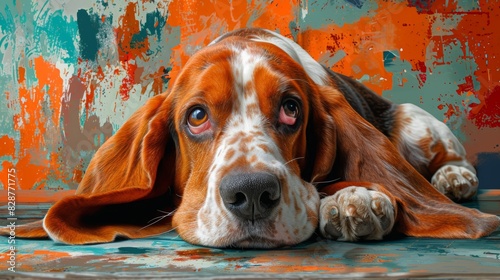 adorable basset hound with wagging tail and expressive eyes perfect companion concept for pet lovers