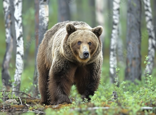 Captivating Brown Bear in Lush Forest