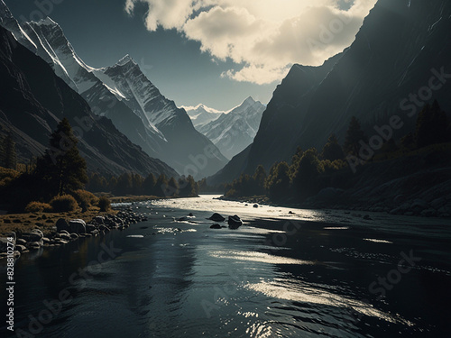 River mount everest natural view