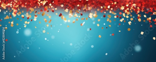 golden blank frame background with confetti glitter and sparkles with space for design product or text