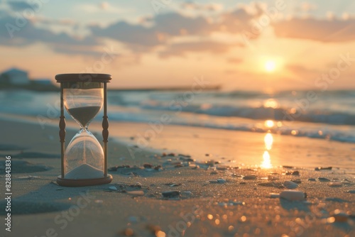 Sand hourglass as a powerful metaphor for the passage of time and lifes fleeting moments