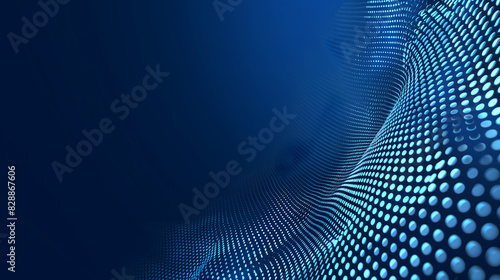 Ondas digitales azules en patrón de puntos