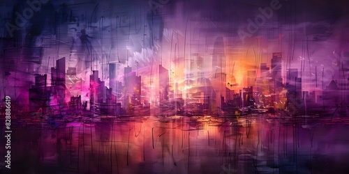 Create a dystopian city mural with vibrant graffiti colors and eerie shadows. Concept Cityscape, Dystopian, Mural, Graffiti, Vibrant Colors, Shadows, Eerie