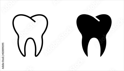 Tooth icon set. Dentistry symbol. Medical sign. Dentalhealth. Tooth sign. Clean tooth. vector illustration on white background