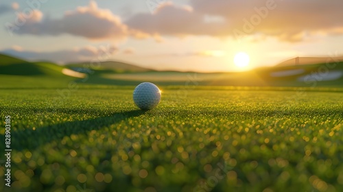 Golfers are putting golf in the evening golf course golf background