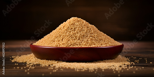 Brown Sugar on Wooden Plate" , "Natural Cane Sugar"