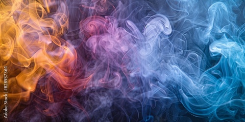 Ethereal swirls of smoke in various colors, perfect for creating a captivating and abstract background